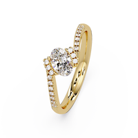 1 CT Oval Split Shank Lab Grown Diamond Ring