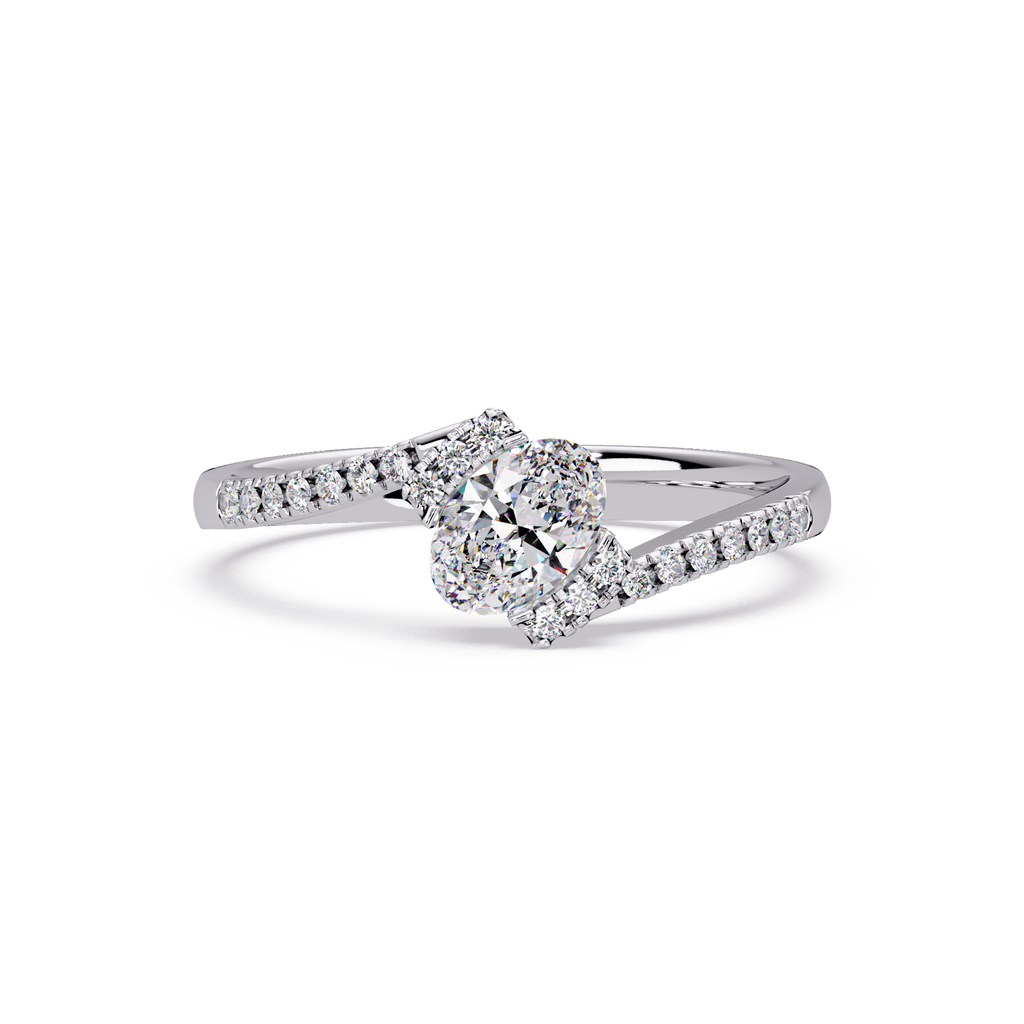 1 CT Oval Split Shank Lab Grown Diamond Ring