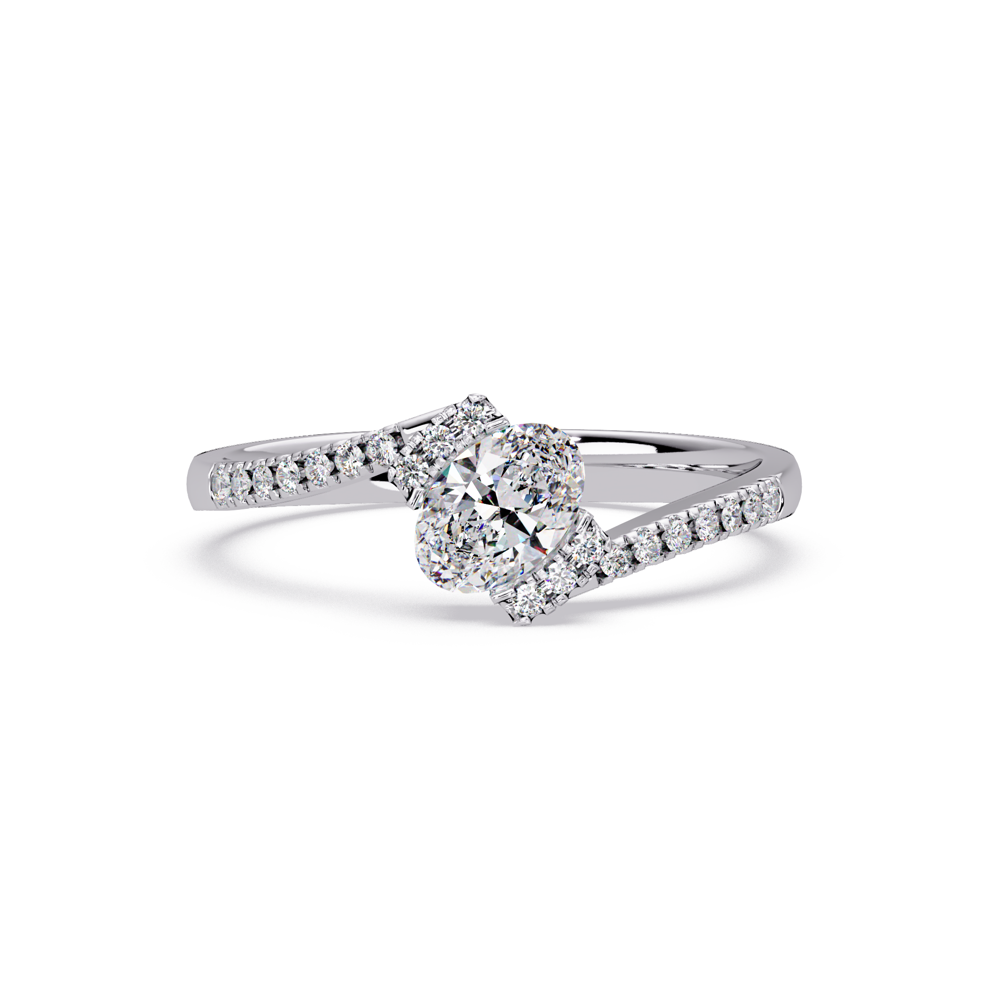 1 CT Oval Split Shank Lab Grown Diamond Ring