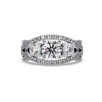 2 CT Three-Stone Split Shank Lab Grown Diamond Ring