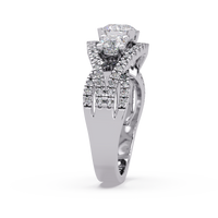 2 CT Three-Stone Split Shank Lab Grown Diamond Ring