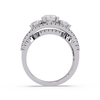 2 CT Three-Stone Split Shank Lab Grown Diamond Ring