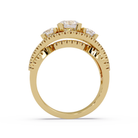 2 CT Three-Stone Split Shank Lab Grown Diamond Ring