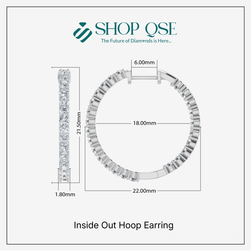 Lab Grown Diamond Inside Out Hoop Earrings (0.50ct-2.00ct)