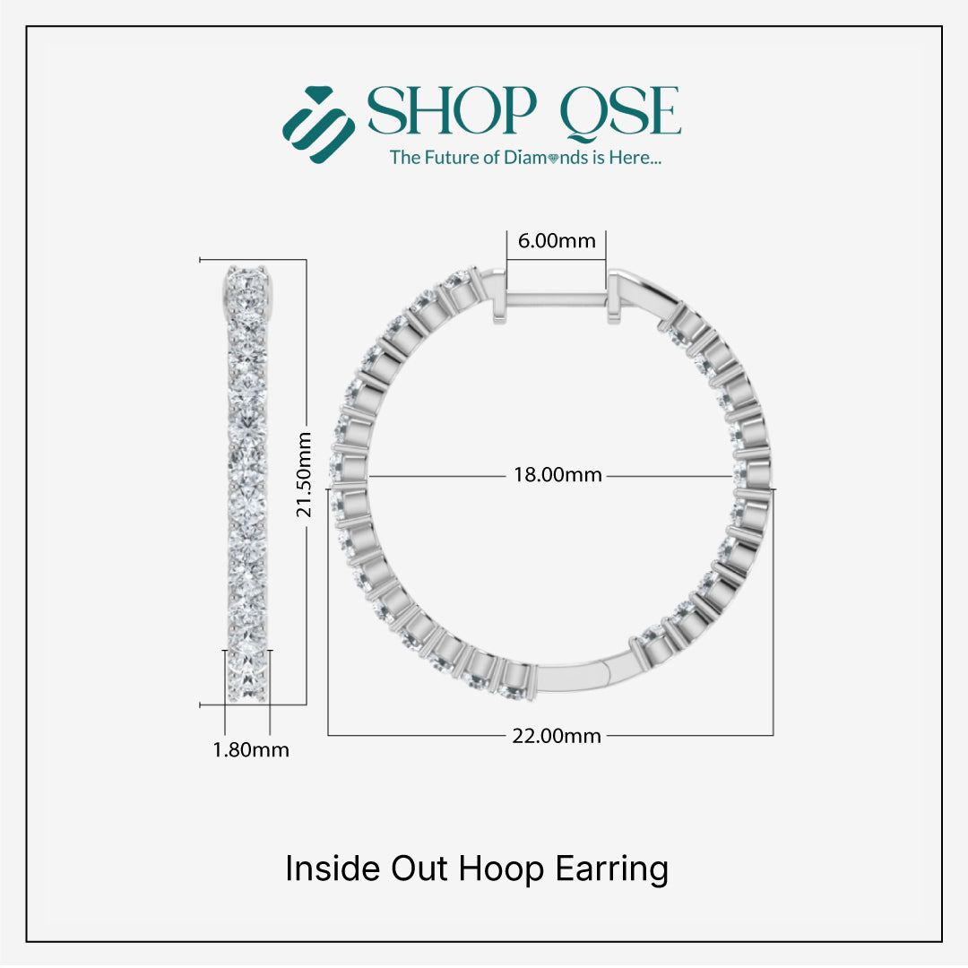 Lab Grown Diamond Inside Out Hoop Earrings (0.50ct-2.00ct)