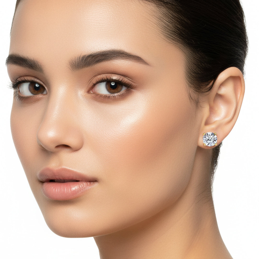 IGI Lab-Grown Diamond Round Stud Earrings (0.50ct - 10ct)