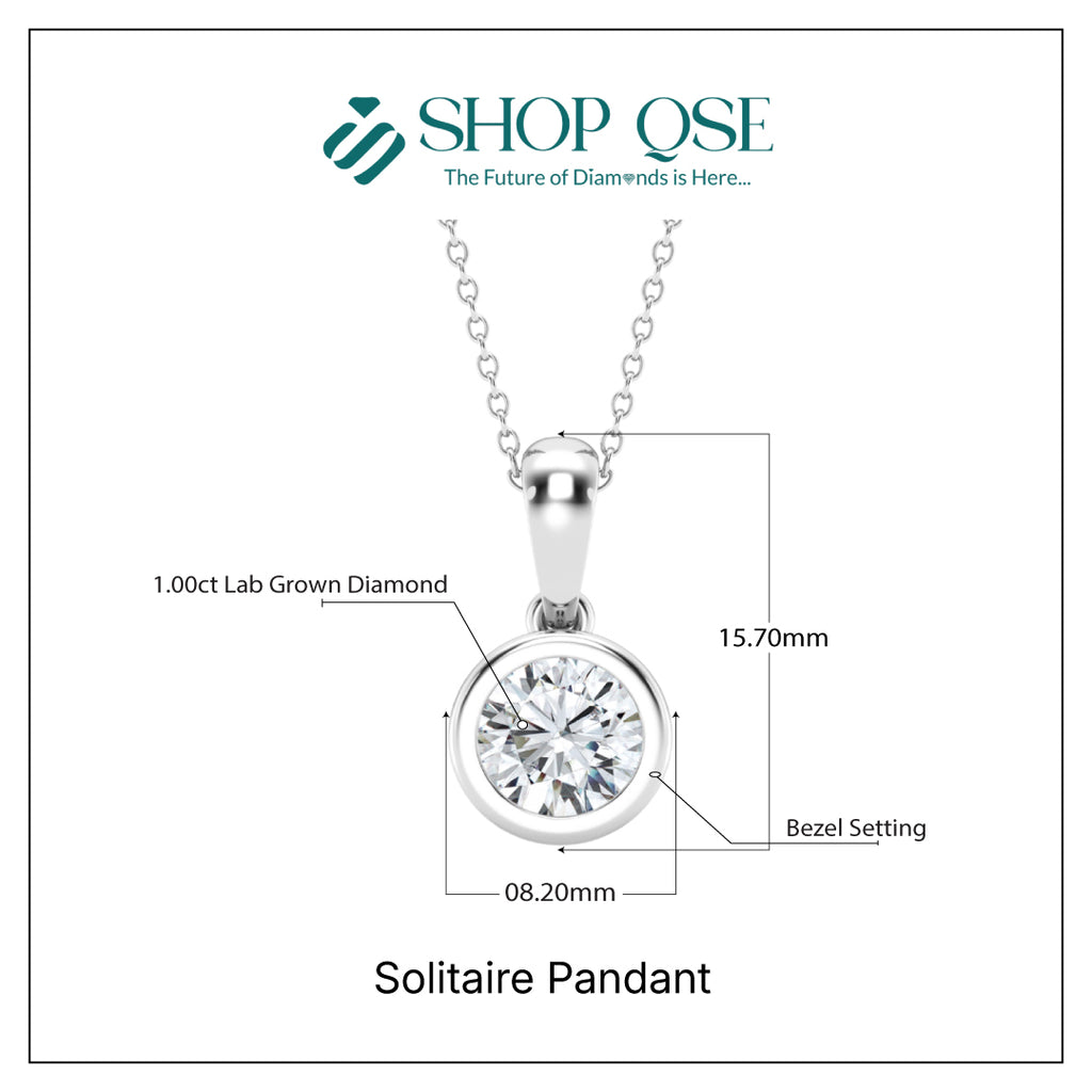 1.00ct Lab Grown Diamond Solitaire Pendant