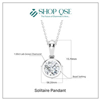 Colgante solitario de diamante cultivado en laboratorio de 1,00 ct 