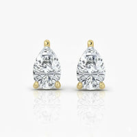 Pendientes de solitario en forma de pera con diamantes cultivados en laboratorio (1-2 ct)