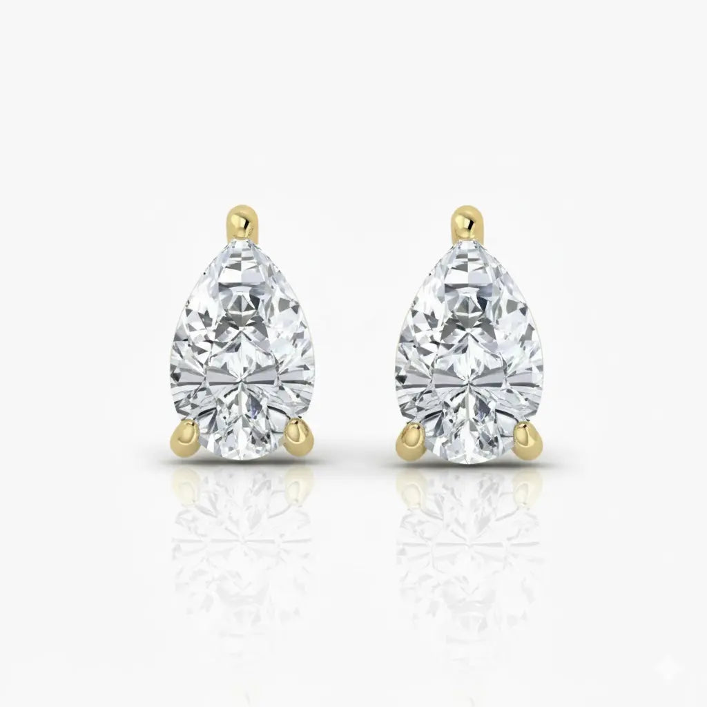 Lab Grown Diamond Pear Solitaire Earrings (1ct-2ct)
