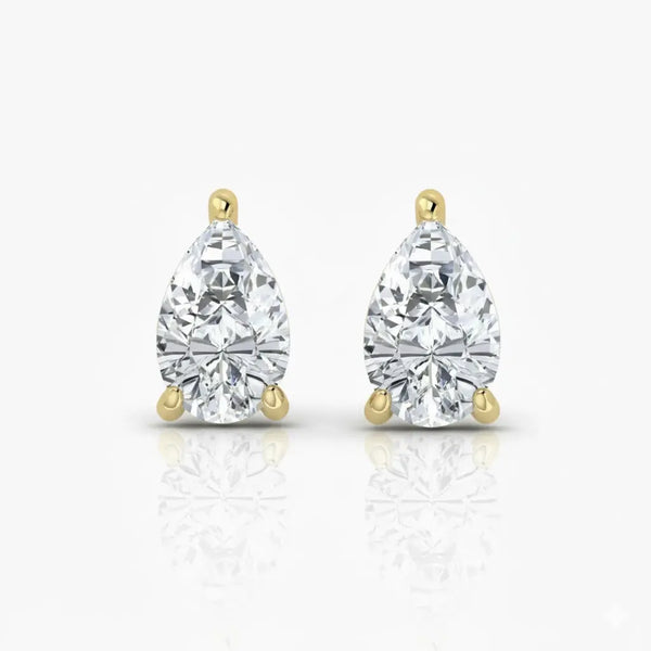 Lab Grown Diamond Pear Solitaire Earrings (1ct-2ct)