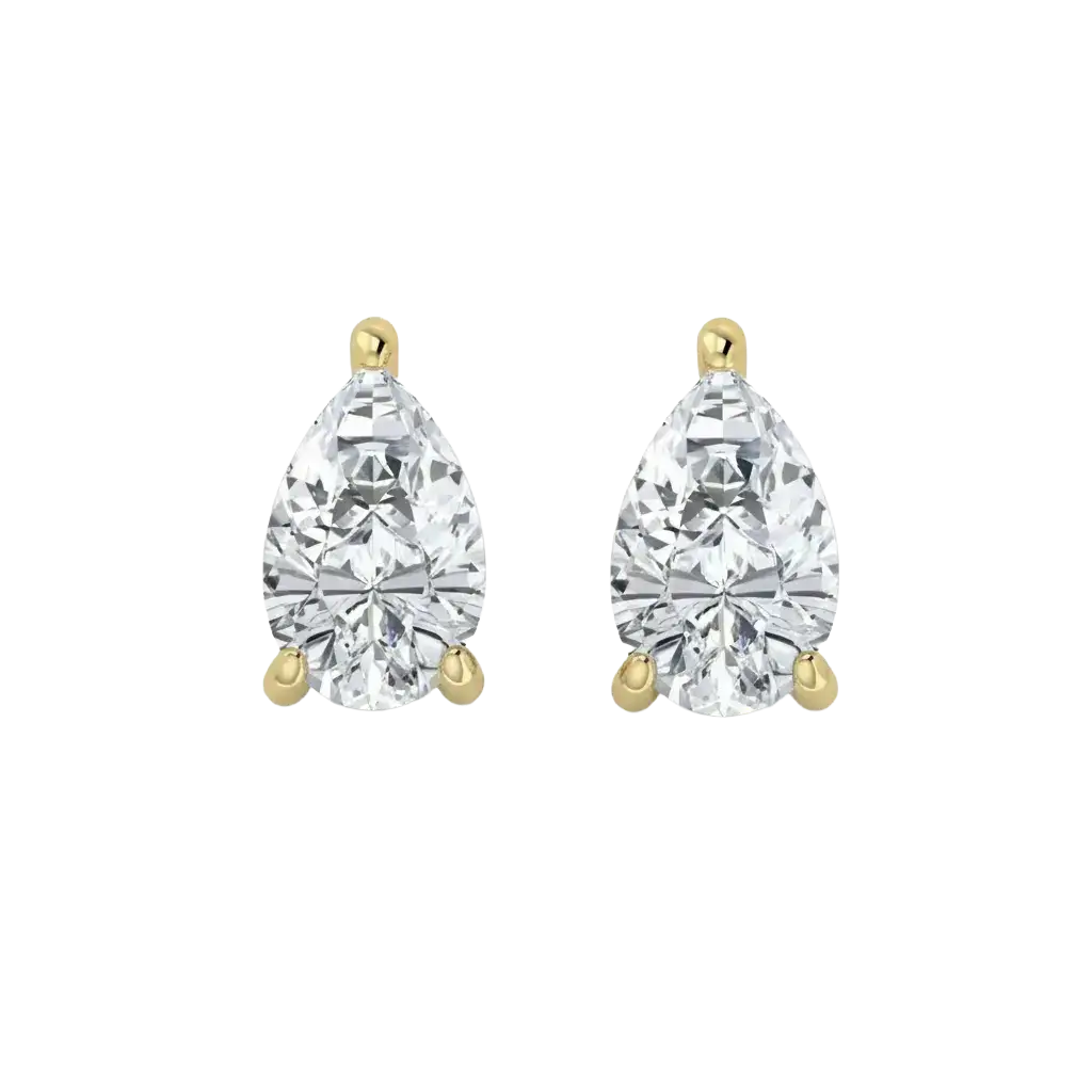 Lab Grown Diamond Pear Solitaire Earrings (1ct-2ct)