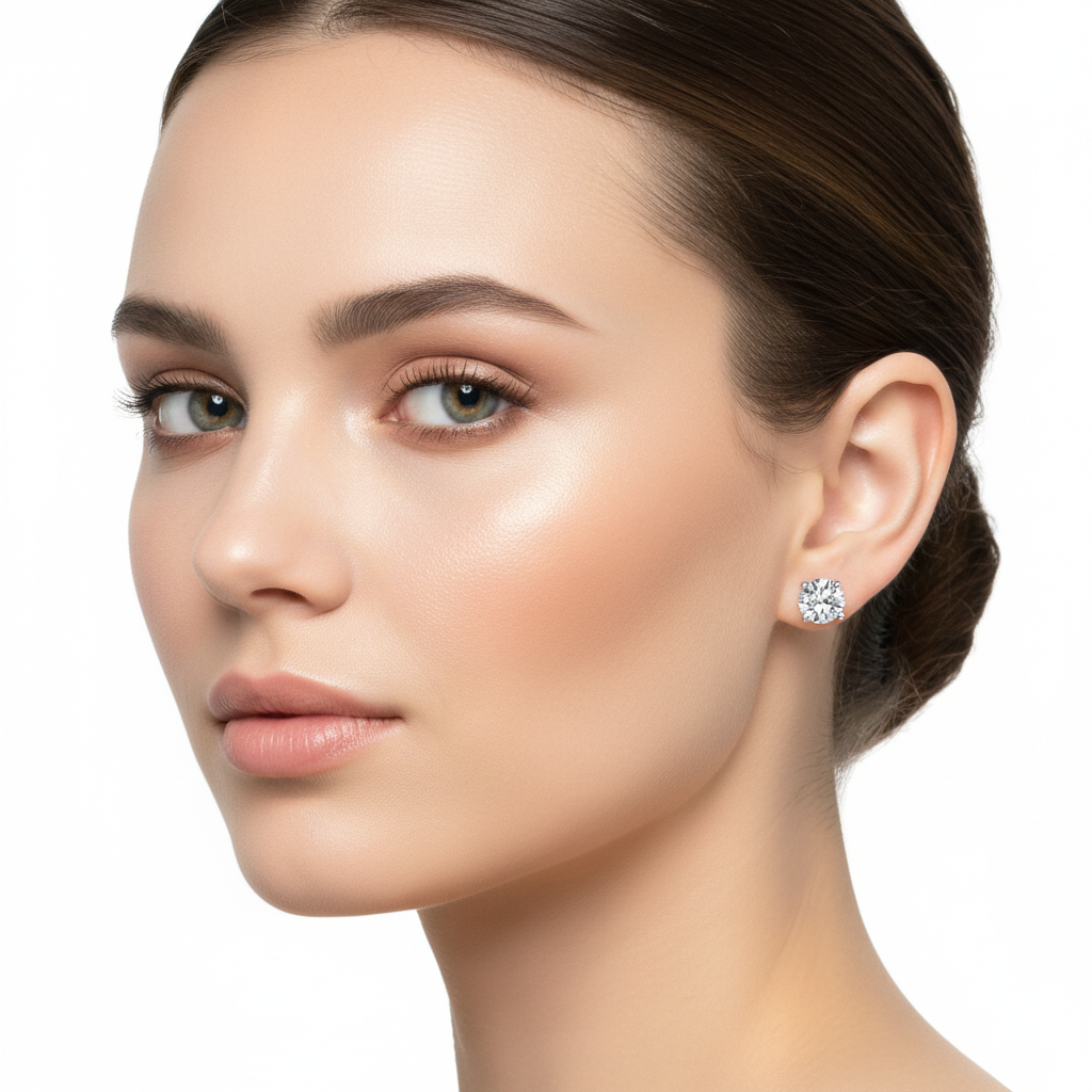 IGI Lab Grown Diamond Platinum Studs Earring (1ct-2ct)