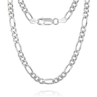 925 Sterling Silver Figaro Chain Necklace 5MM & 7MM