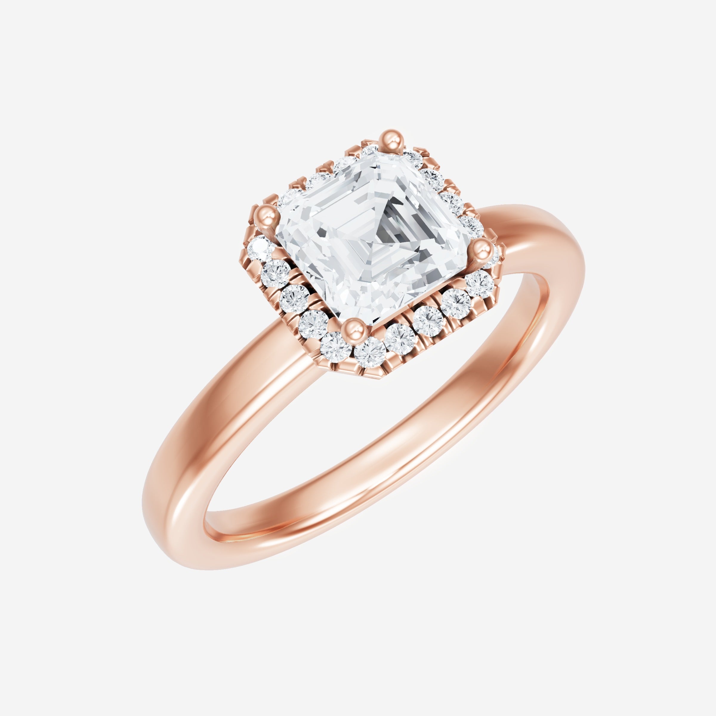 Anillo Asscher de doble halo