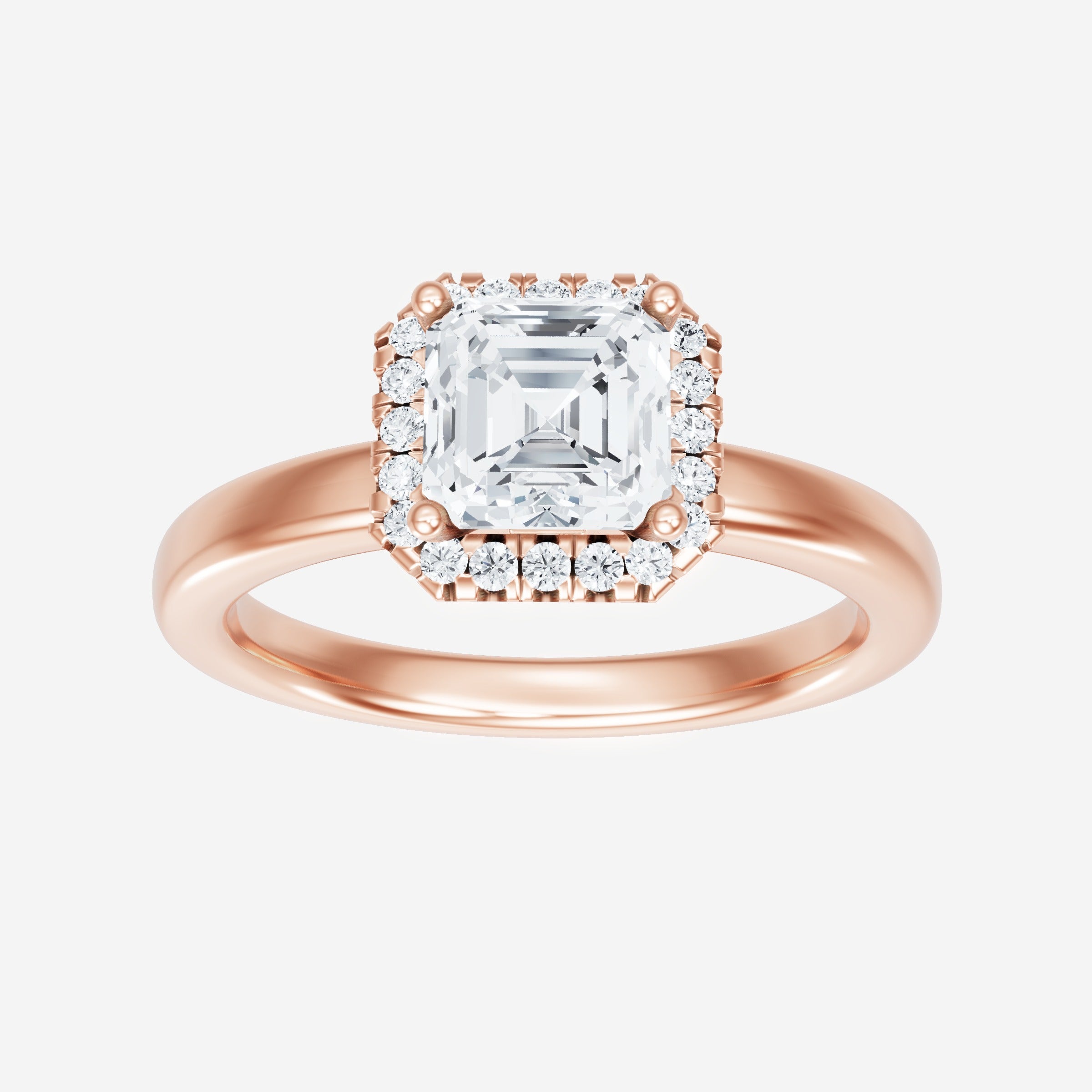 Anillo Asscher de doble halo