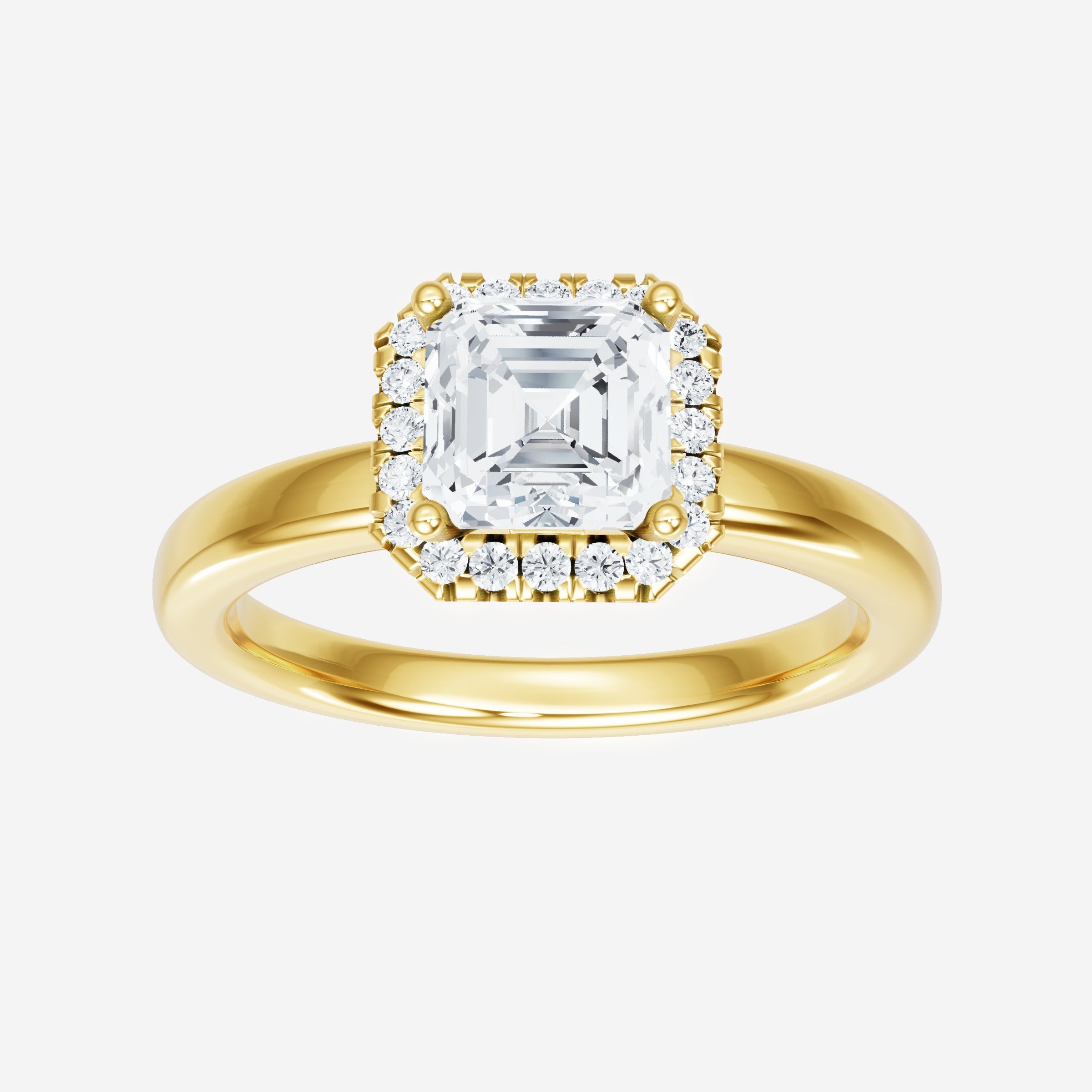 Anillo Asscher de doble halo