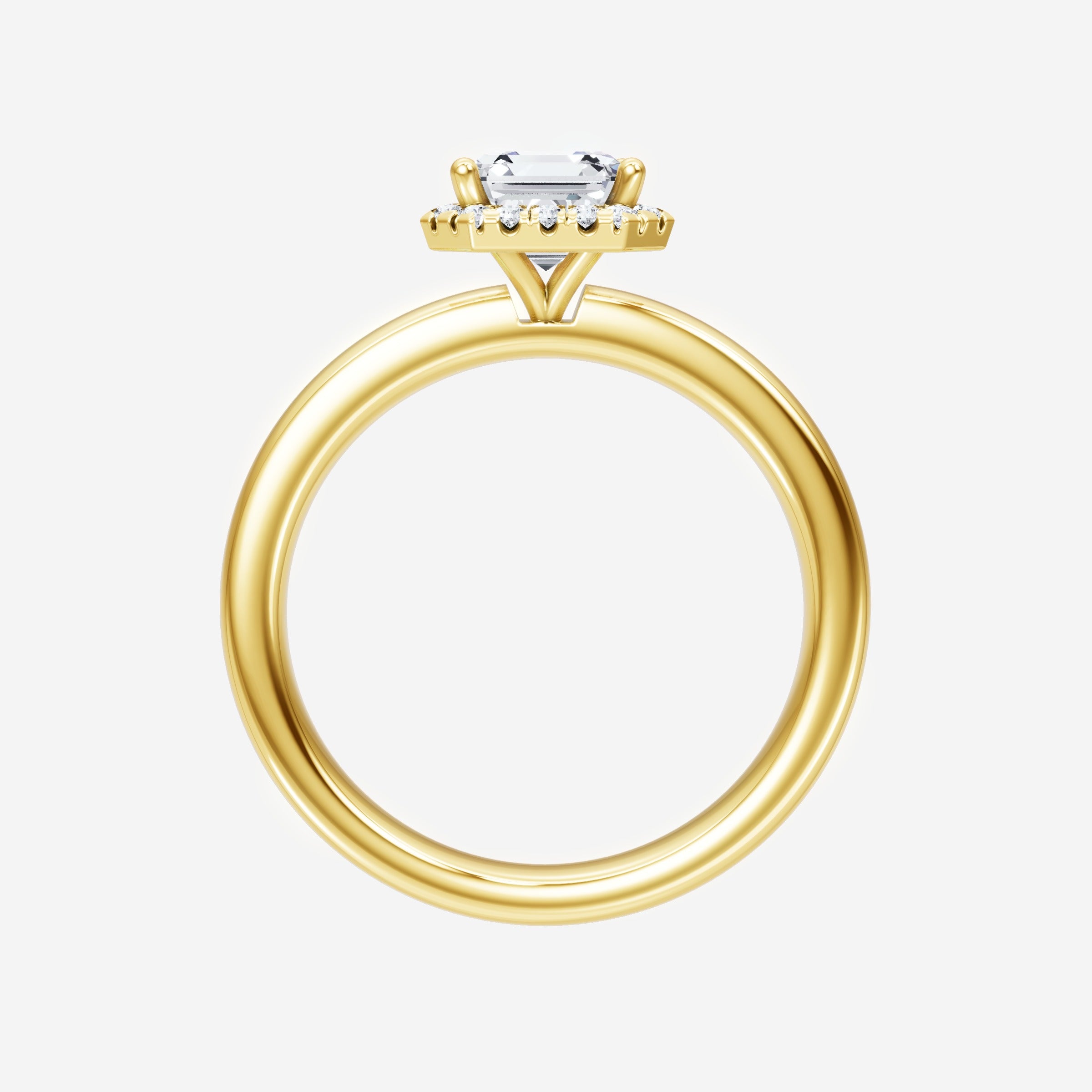 Anillo Asscher de doble halo