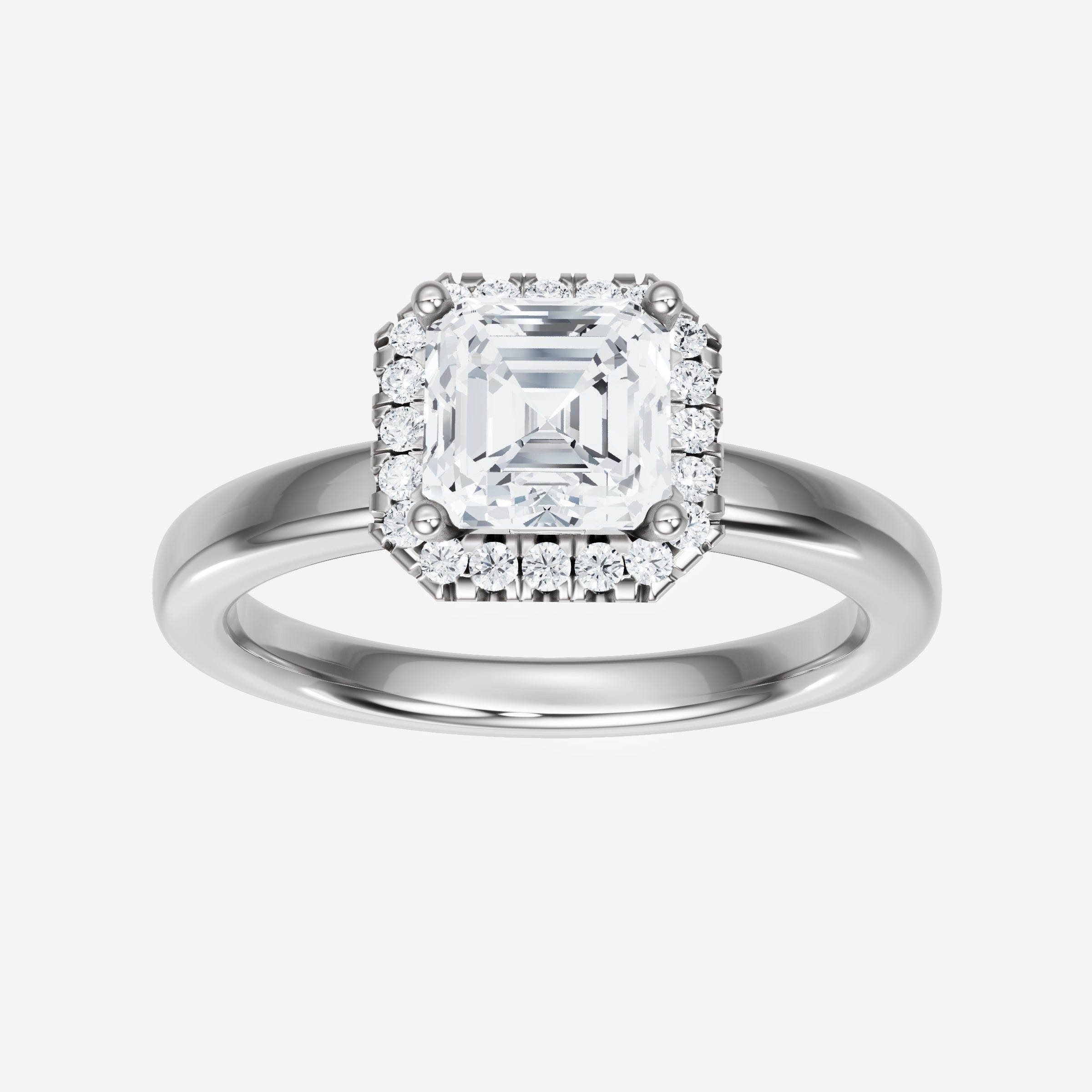 Anillo Asscher de doble halo
