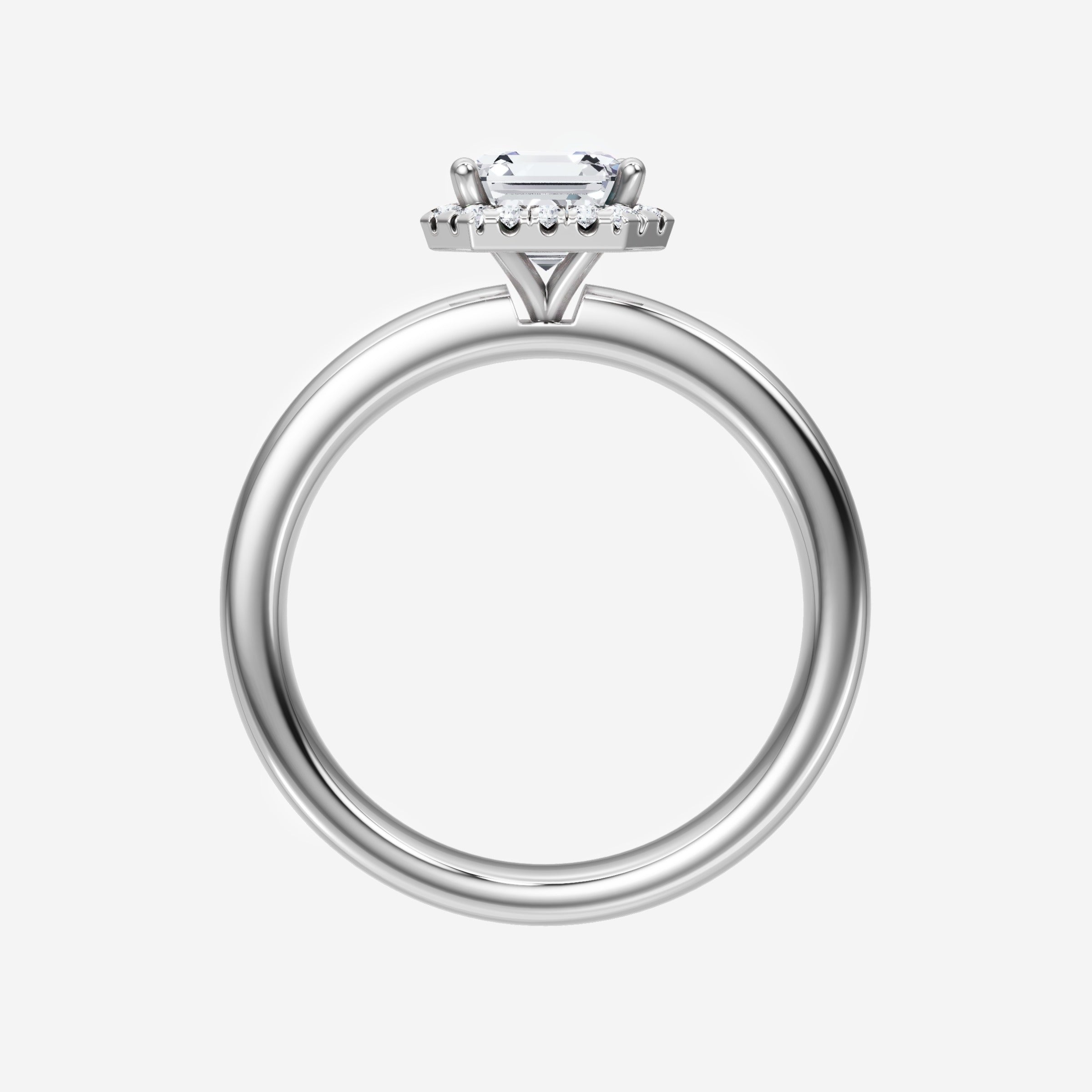 Anillo Asscher de doble halo