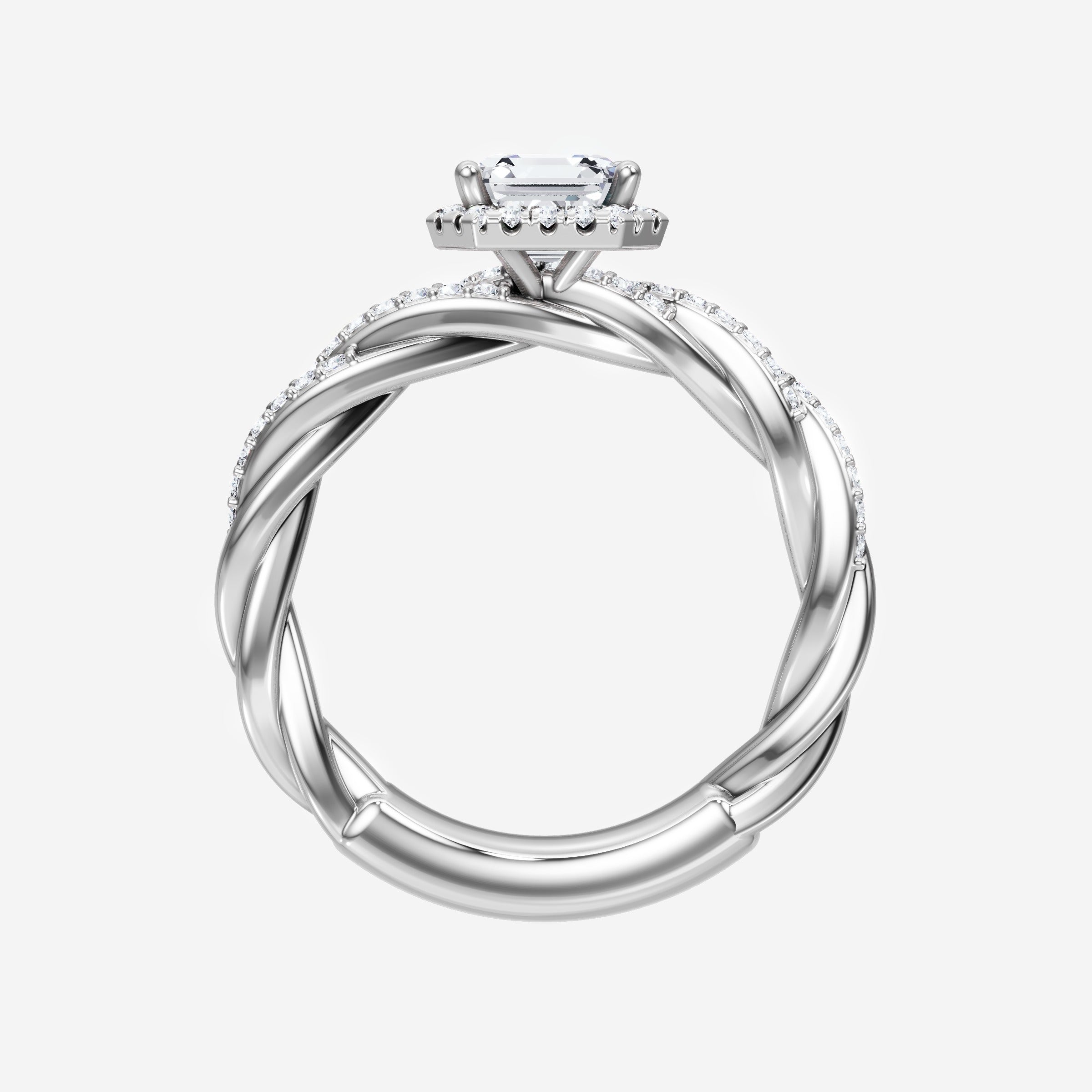 Anillo Asscher de doble halo