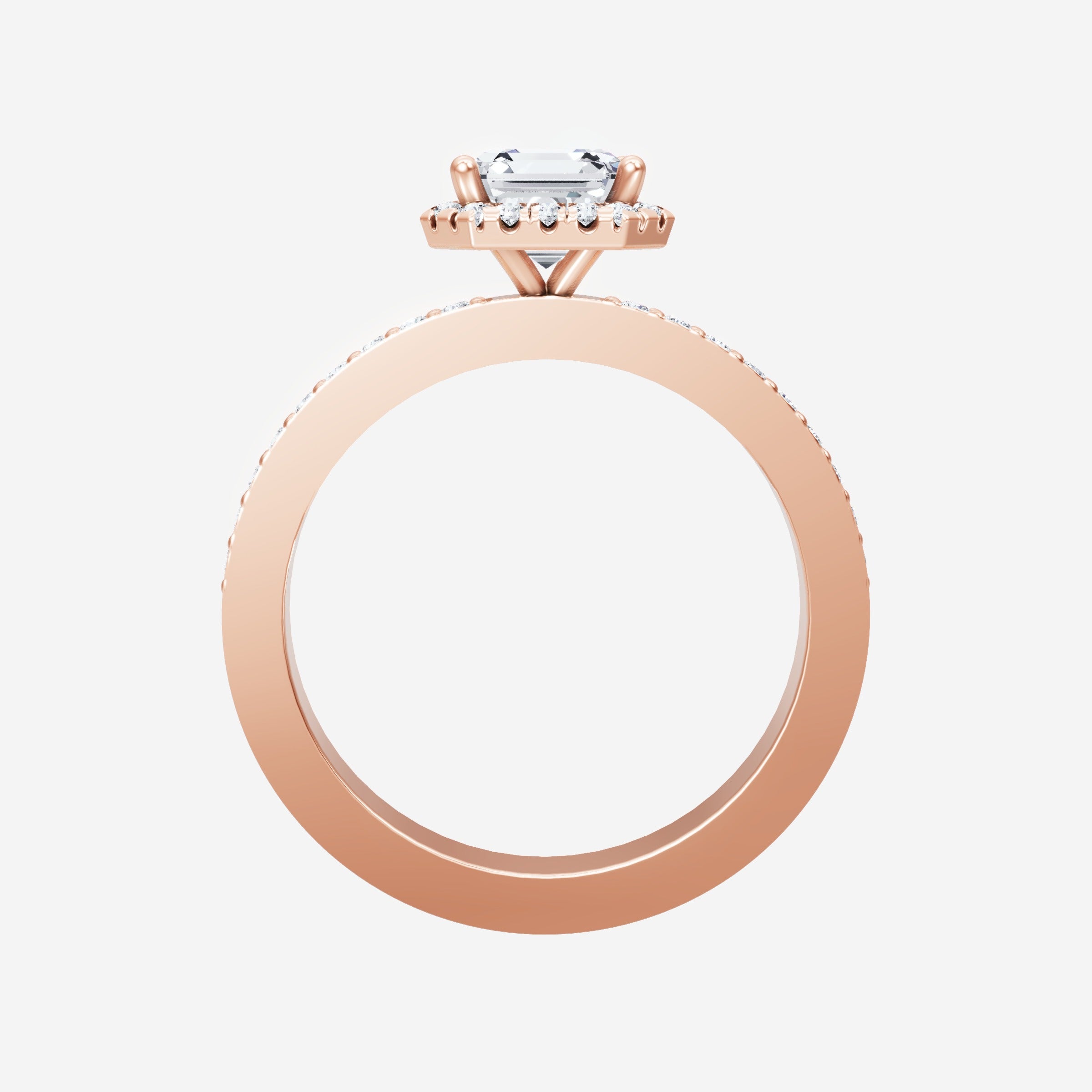 Anillo Asscher de doble halo