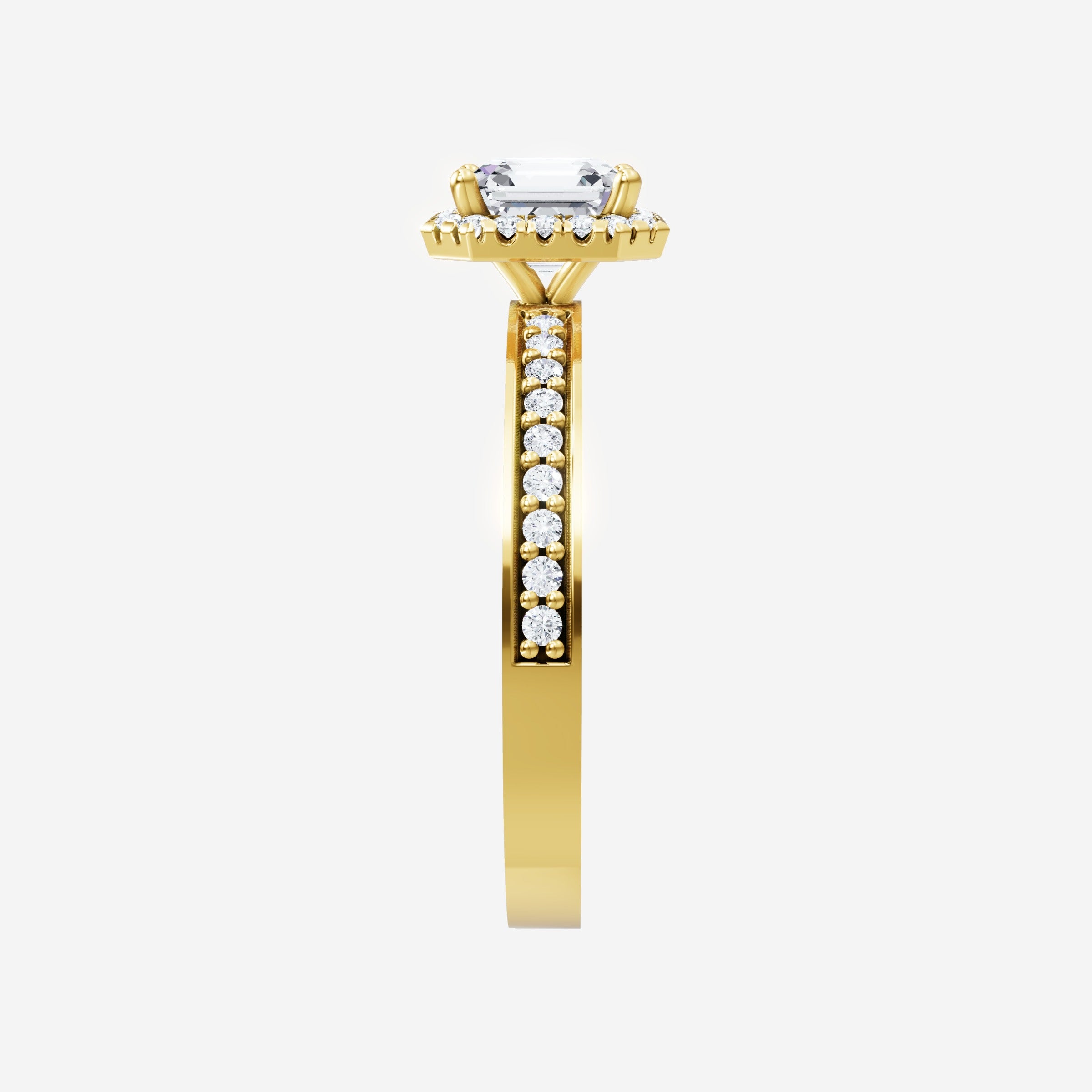 Anillo Asscher de doble halo