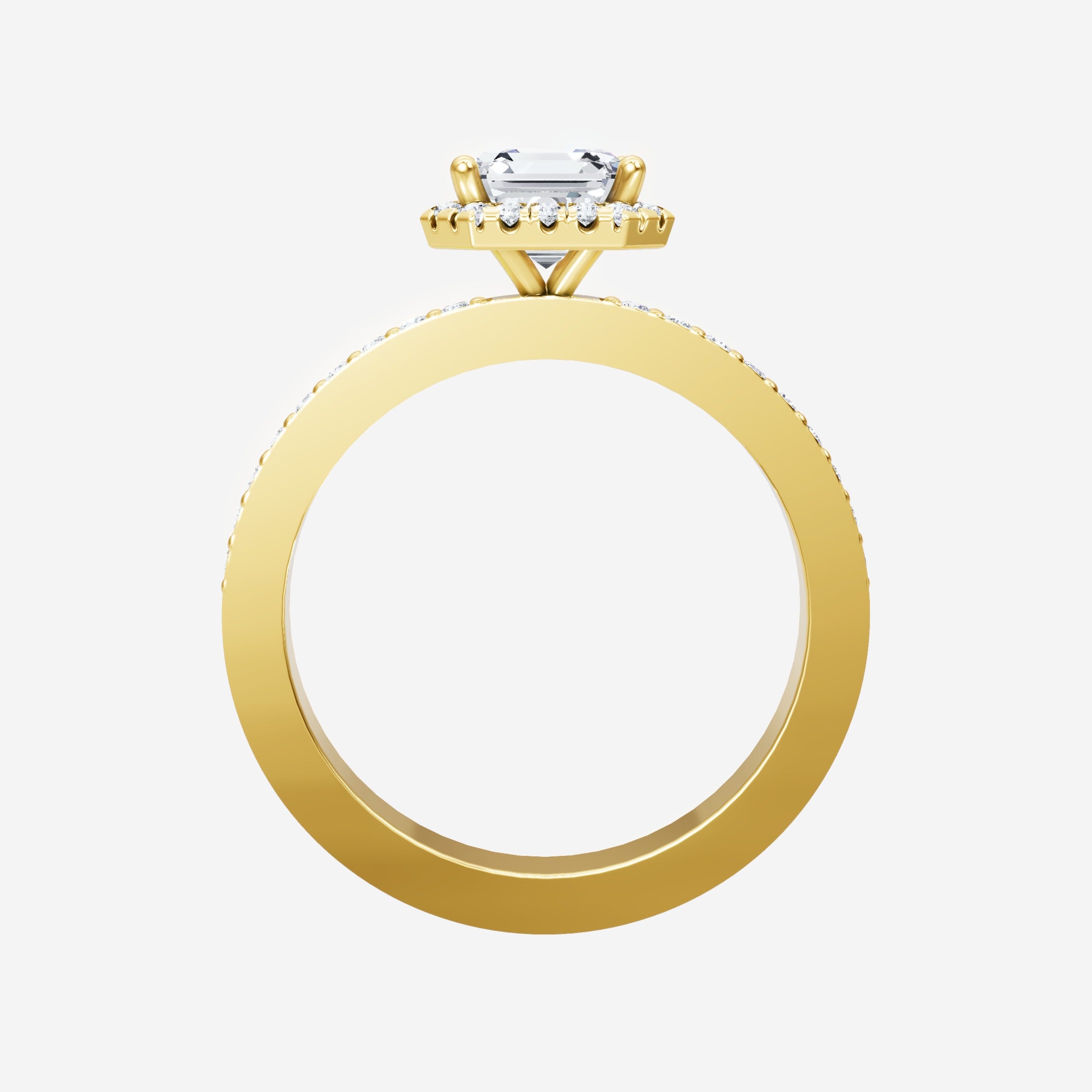 Anillo Asscher de doble halo