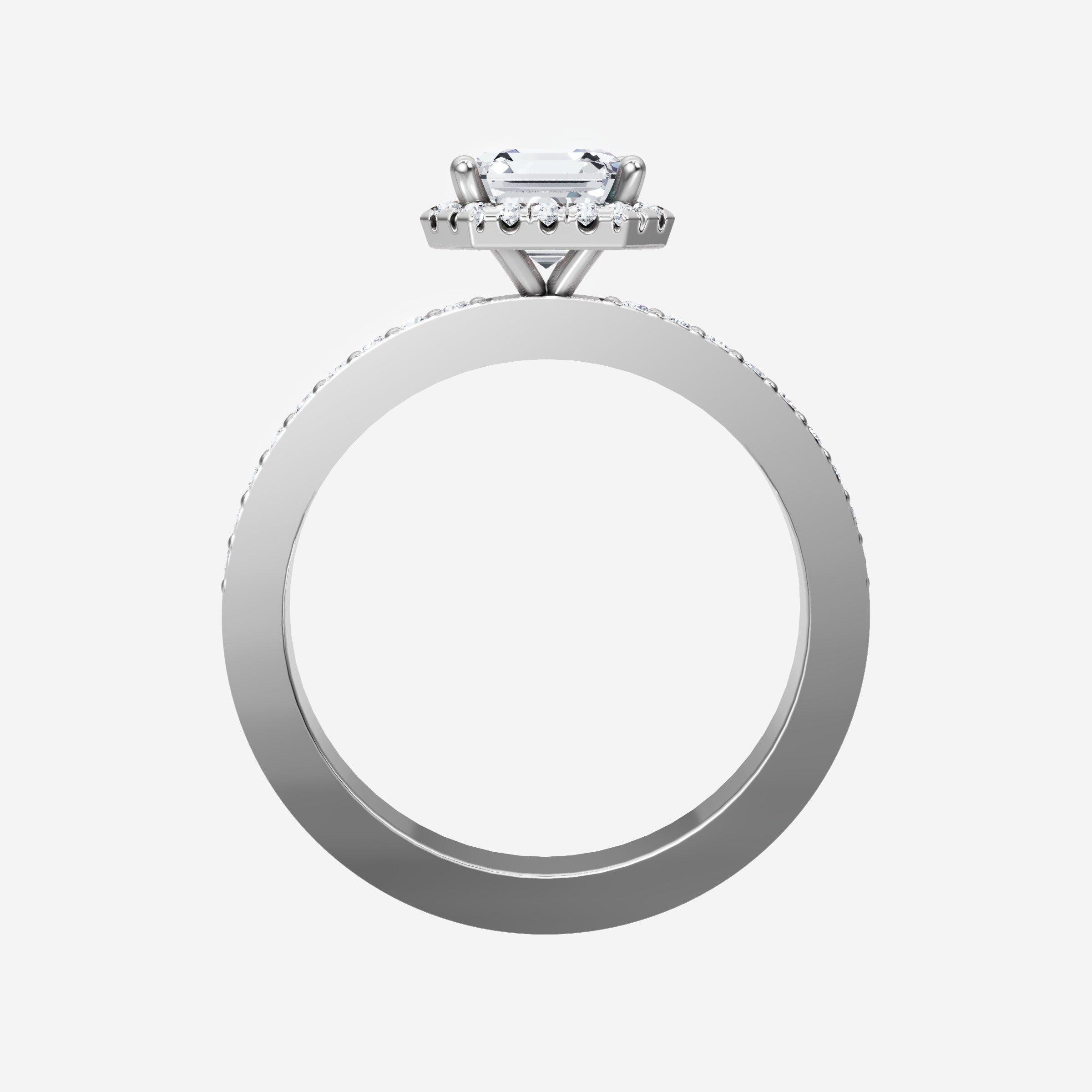 Anillo Asscher de doble halo