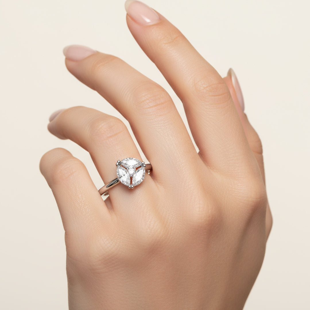 Marquise Cluster Lab Grown Diamond Ring