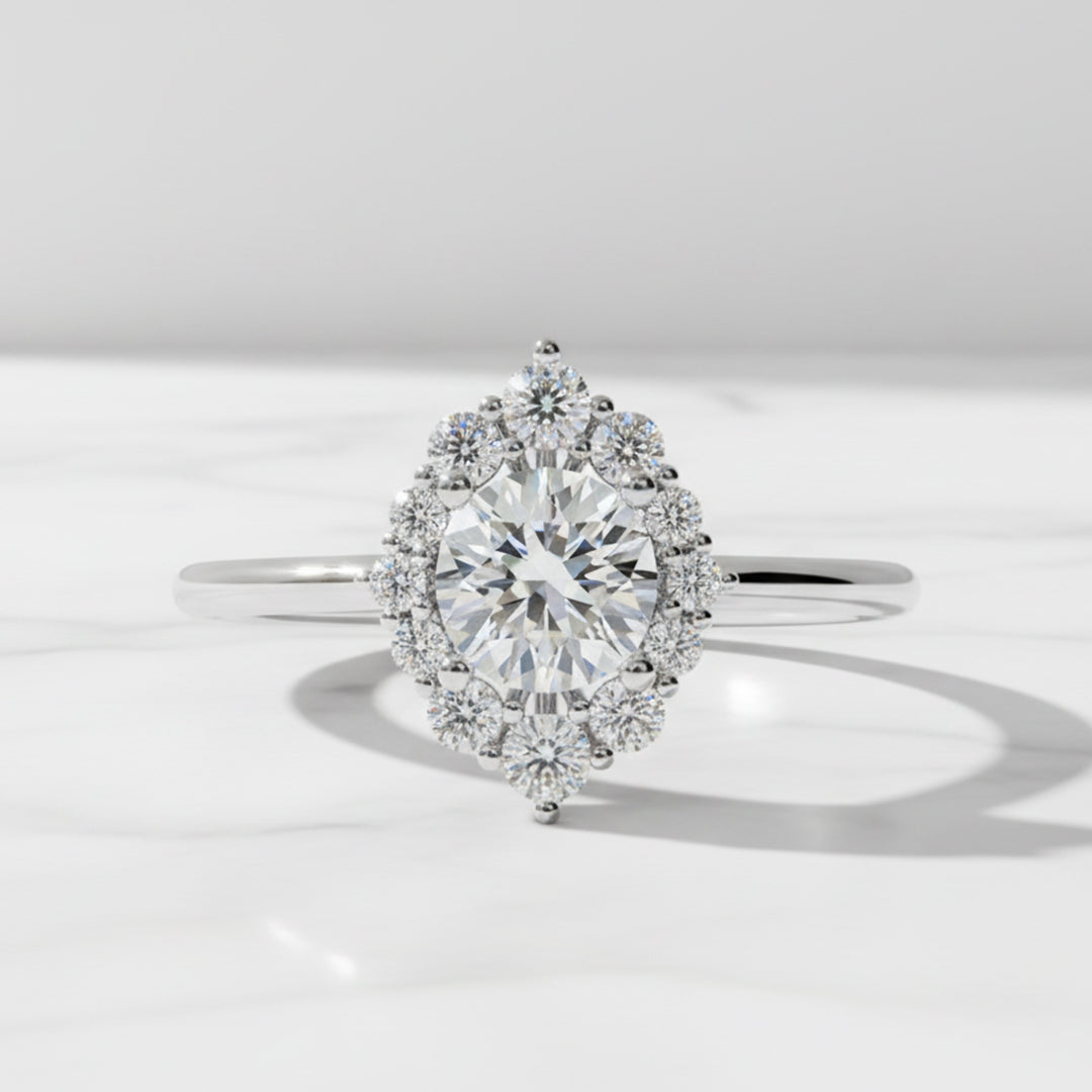 Marquise Halo Lab Grown Diamond Ring