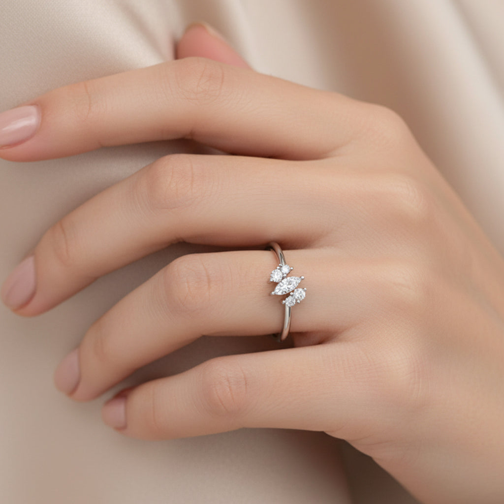 Marquise & Round Lab Grown Diamond Ring