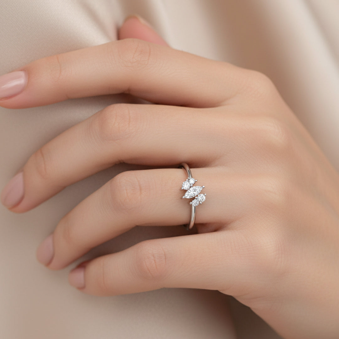 Marquise & Round Lab Grown Diamond Ring