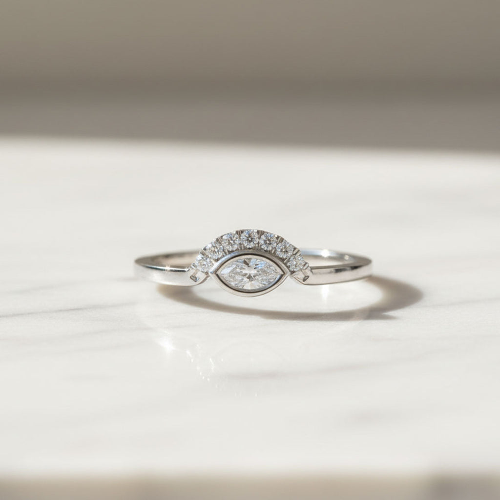 Marquise & Round Lab Grown Diamond Ring