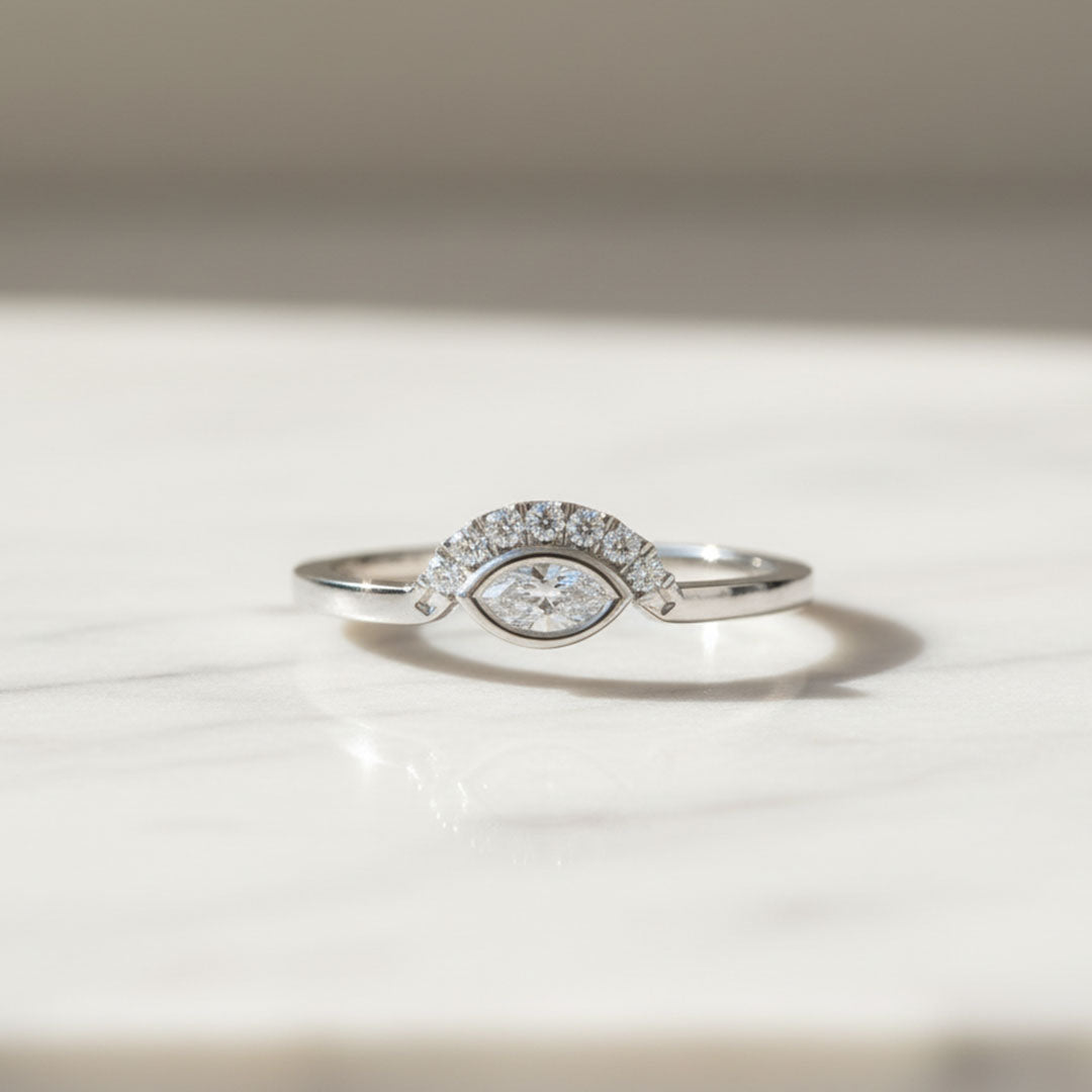 Marquise & Round Lab Grown Diamond Ring