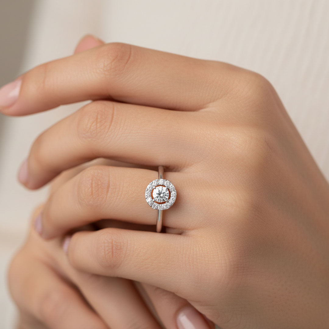 Minimalist Lab Grown Diamond Halo Ring