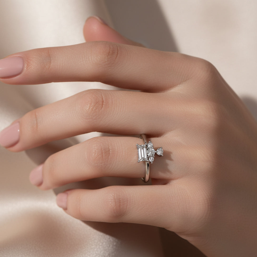 Modern Cluster Lab Grown Diamond Ring