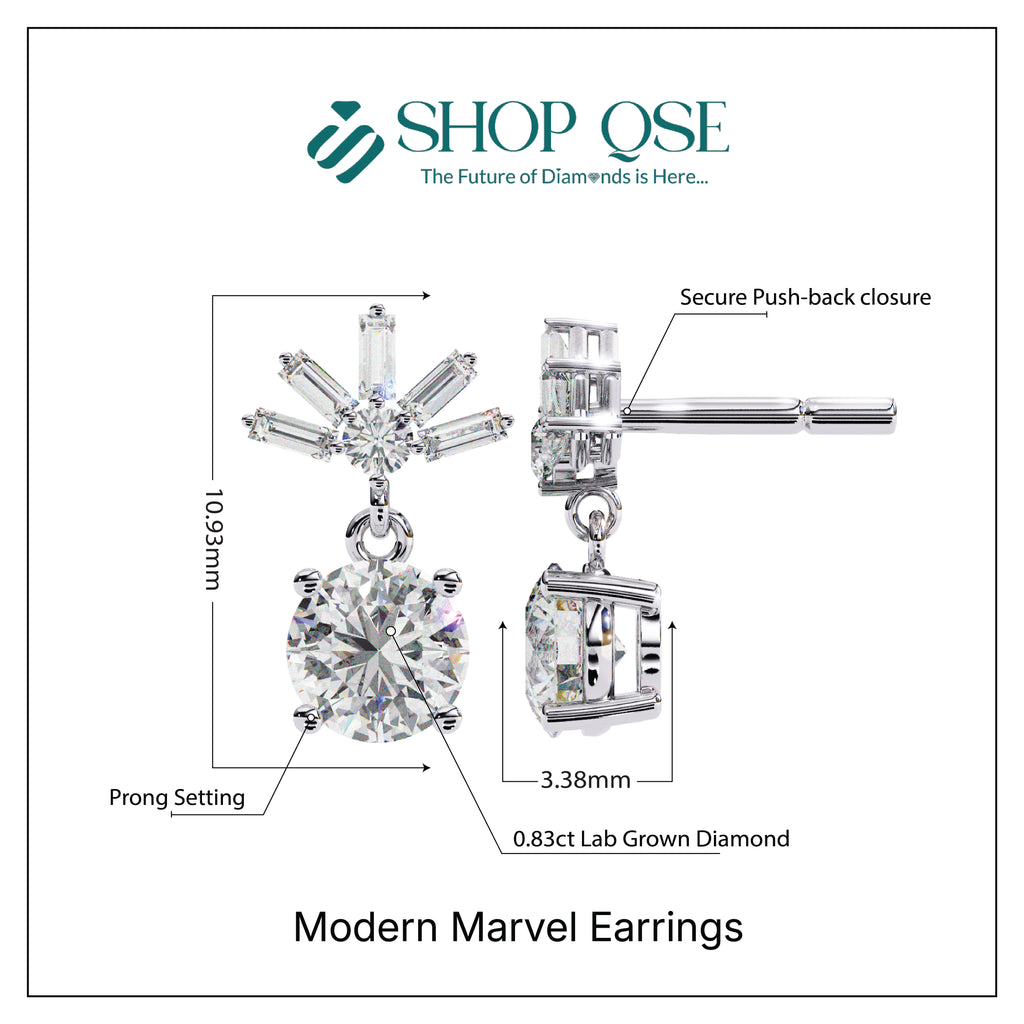 0.83ct Lab Grown Diamond Modern Marvel Earrings