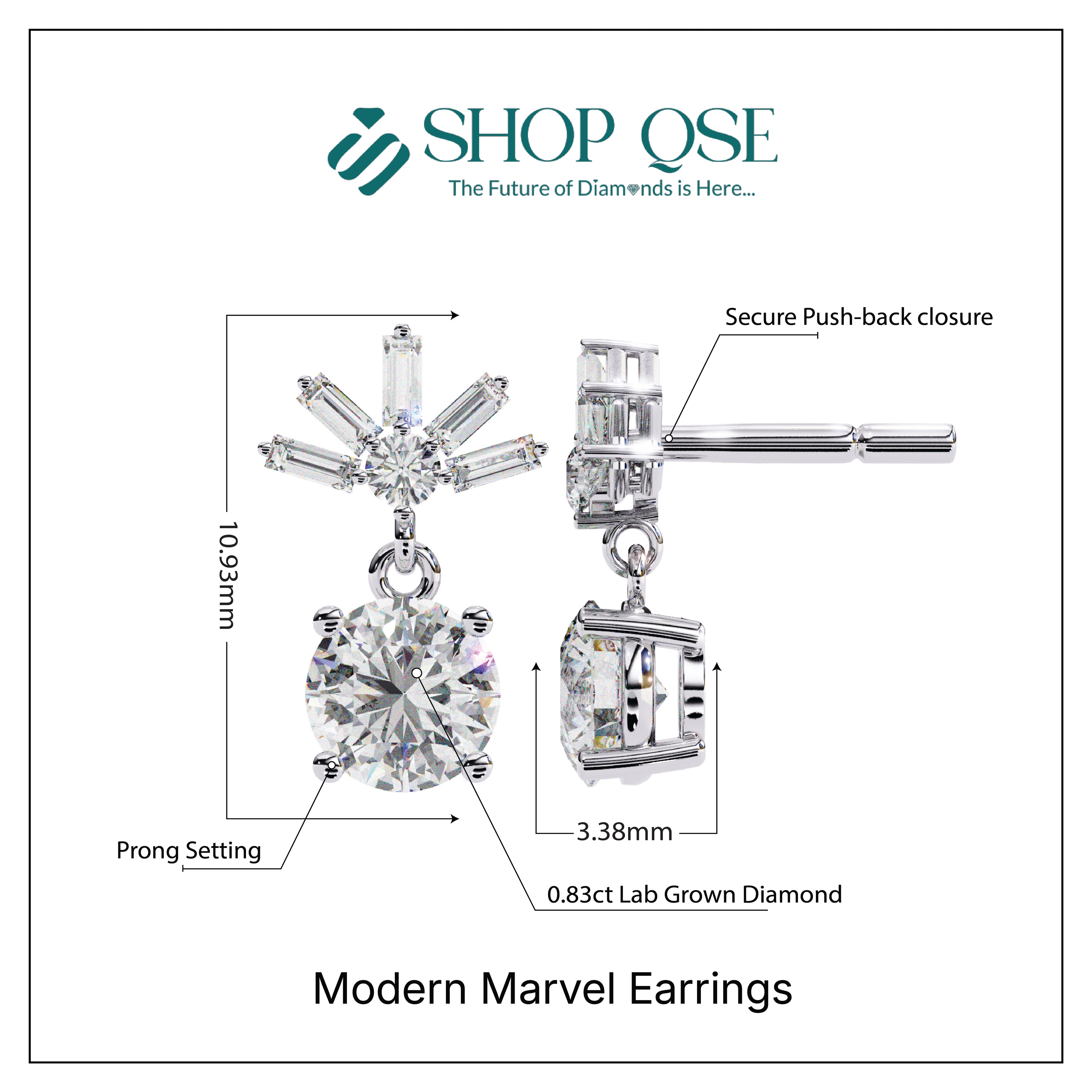 0.83ct Lab Grown Diamond Modern Marvel Earrings
