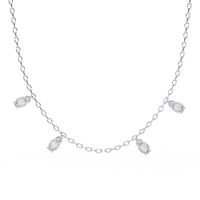 Lab Grown Oval Diamond Dangle Necklace