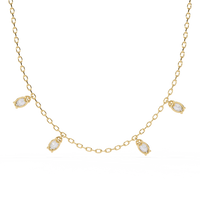 Lab Grown Oval Diamond Dangle Necklace