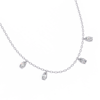 Lab Grown Oval Diamond Dangle Necklace