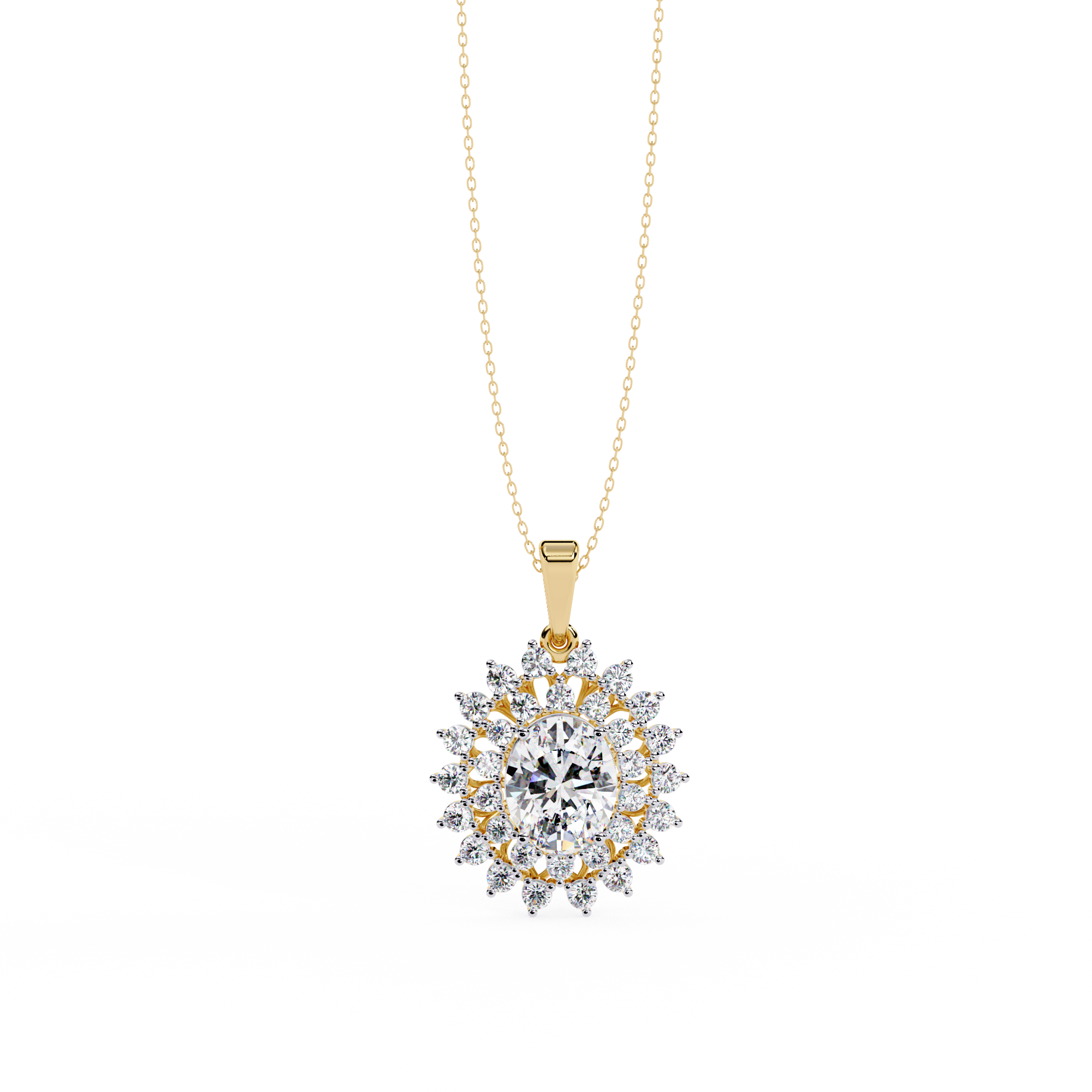 Lab Grown Diamond Sunburst Pendant