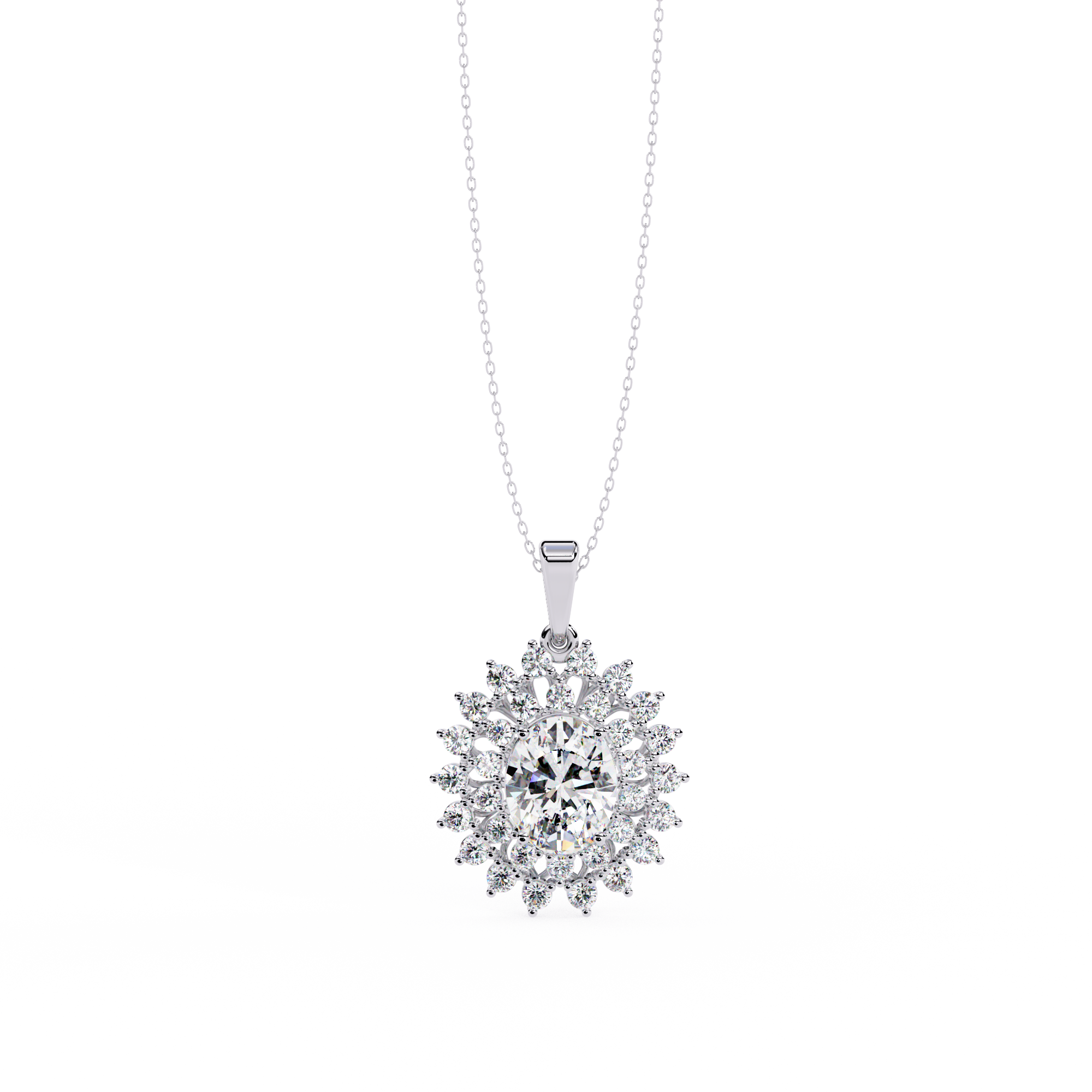 Lab Grown Diamond Sunburst Pendant