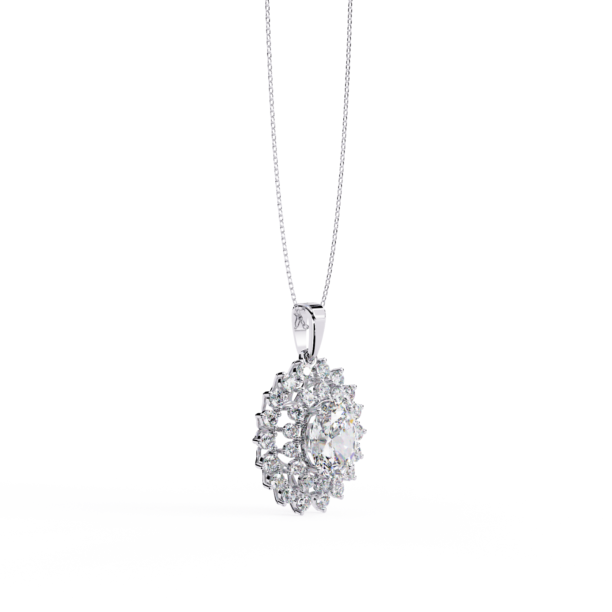 Lab Grown Diamond Sunburst Pendant