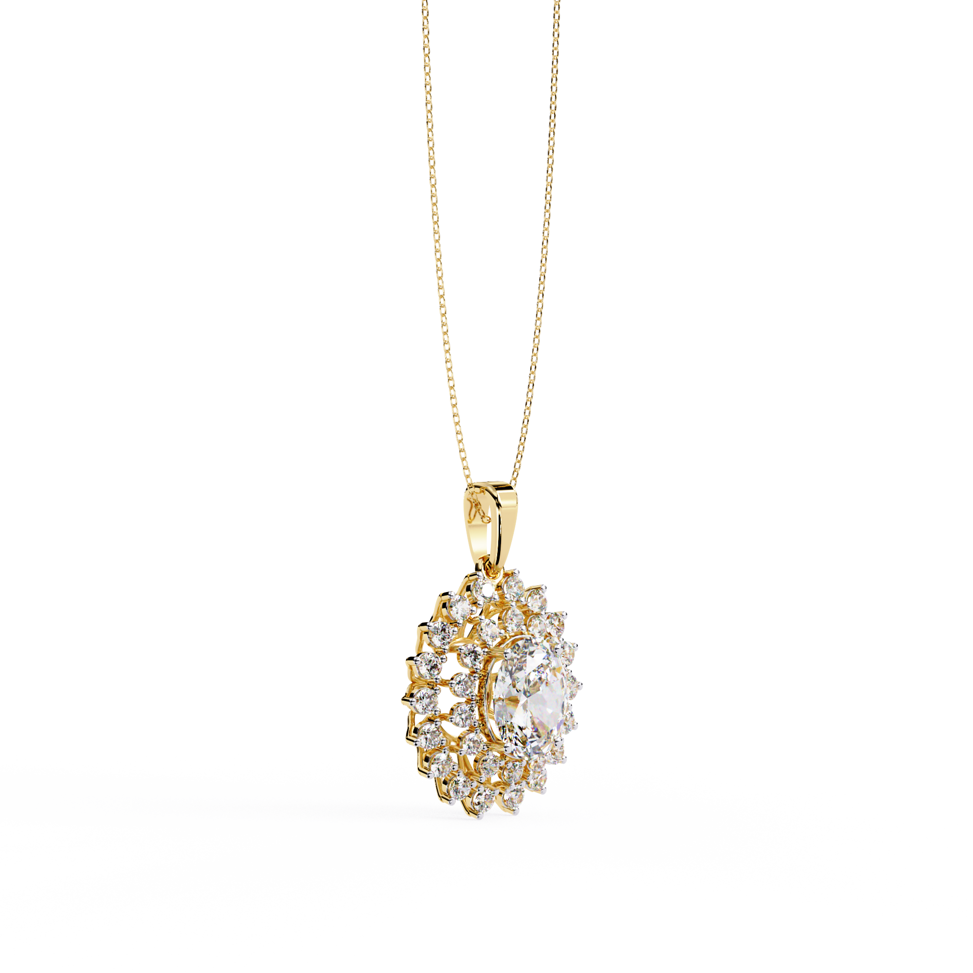 Lab Grown Diamond Sunburst Pendant