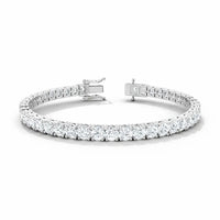 IGI Certified 3.00-10.00 Carat Lab Grown Diamond Tennis Bracelet for Women 14K Solid White and Yellow Gold Prong Setting Push Safety Lock Clasp Round Cut Jewelry (E-F Color, VS1-VS2 Clarity)