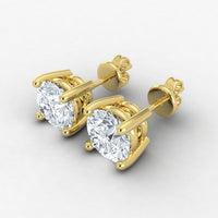 Pendientes clásicos con diamantes cultivados en laboratorio de 3,00 ct