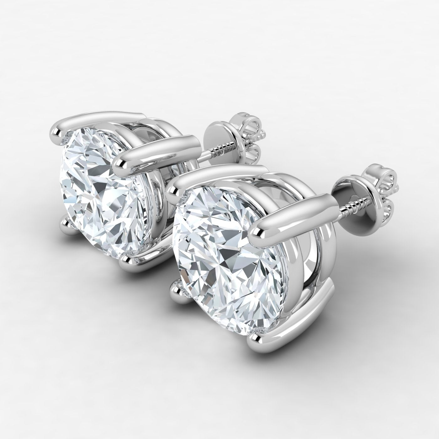 IGI Lab-Grown Diamond Stud Earrings (0.50ct - 10ct) Screw Back