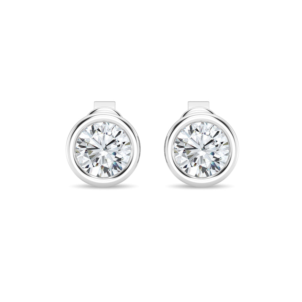 IGI 1.50ct Lab Grown Diamond Bezel Set Stud Earring